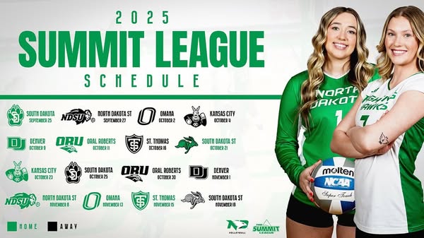 UND Volleyball Announces Summit League Schedule