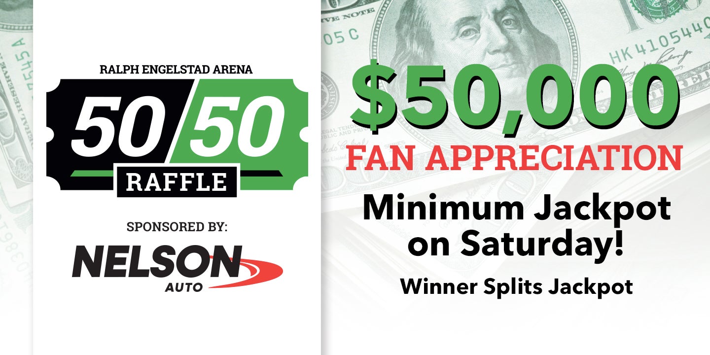 $50,000 Guaranteed Minimum 50/50 Jackpot