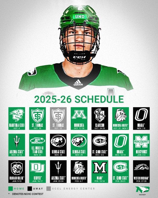 UND Hockey Announces 2025-26 Schedule